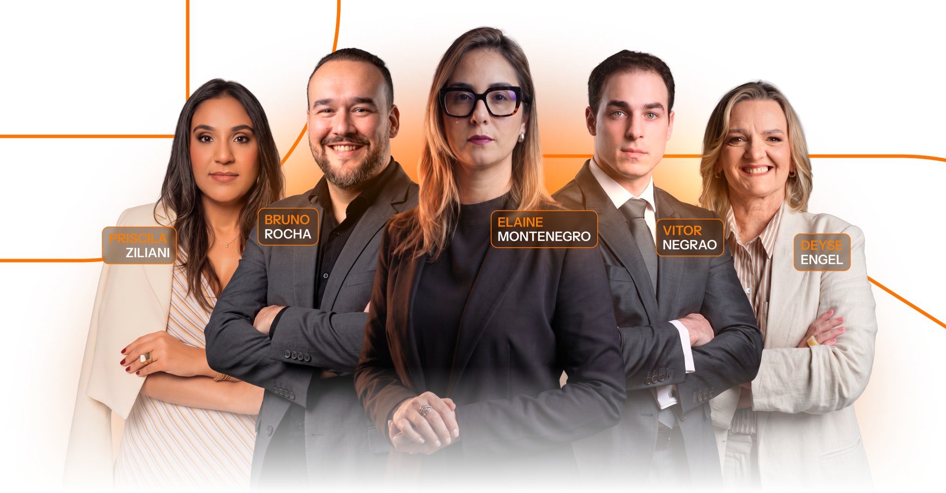 Especialistas do Patrimônio Brasil: Priscila Ziliani, Bruno Rocha, Elaine Montenegro, Vitor Negrão e Deyse Engel