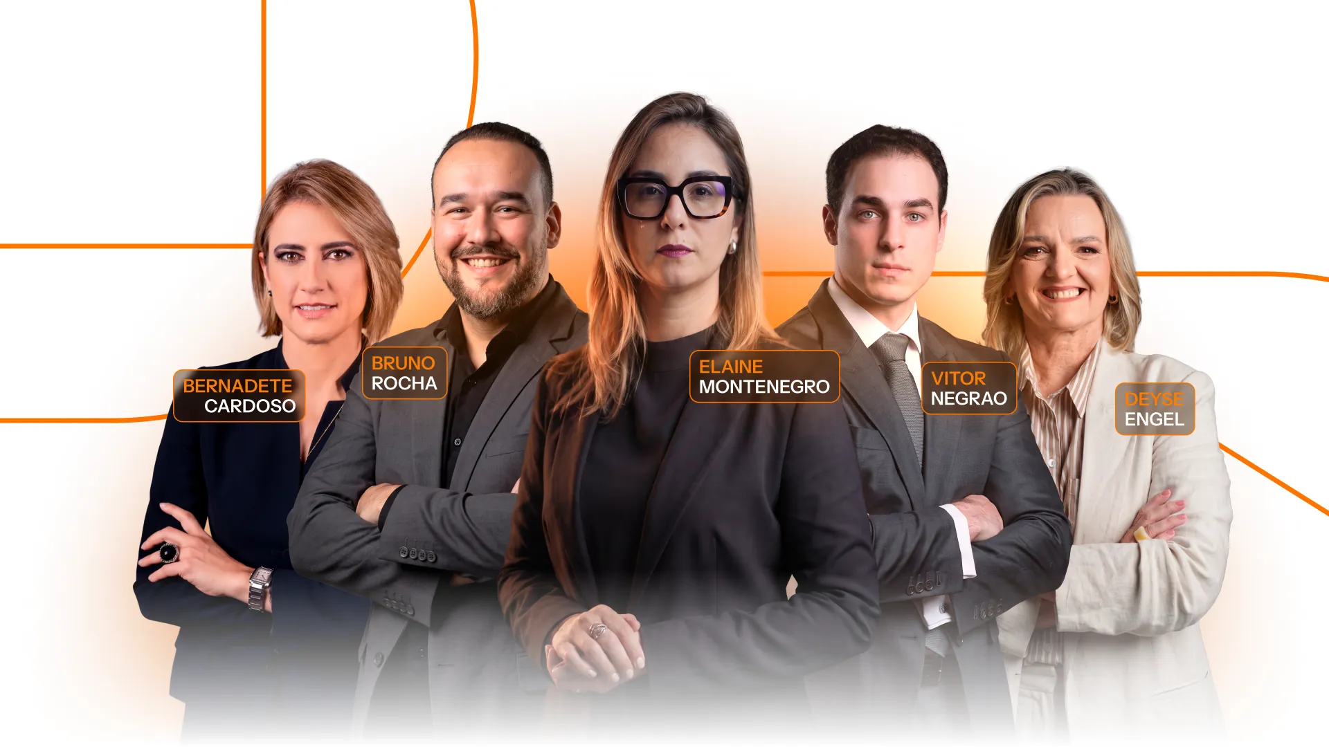Especialistas do Patrimônio Brasil: Bernadete Cardoso, Bruno Rocha, Elaine Montenegro, Vitor Negrão e Deyse Engel