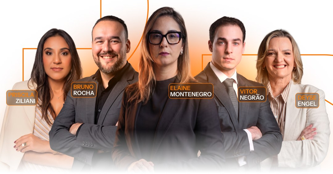 Especialistas do Patrimônio Brasil: Priscila Ziliani, Bruno Rocha, Elaine Montenegro, Vitor Negrão e Deyse Engel